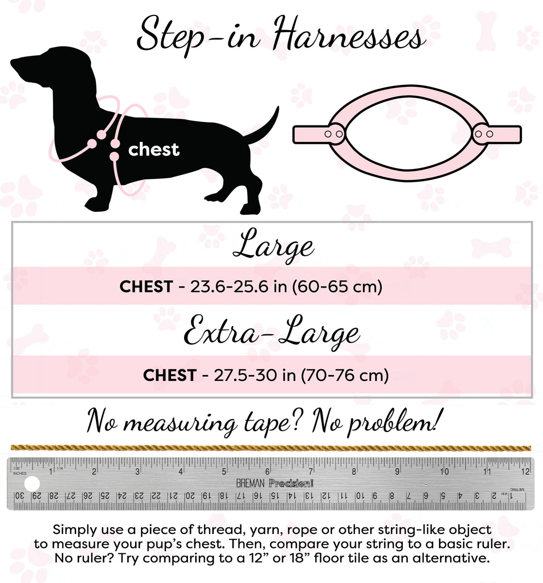 Sensation harness size top chart